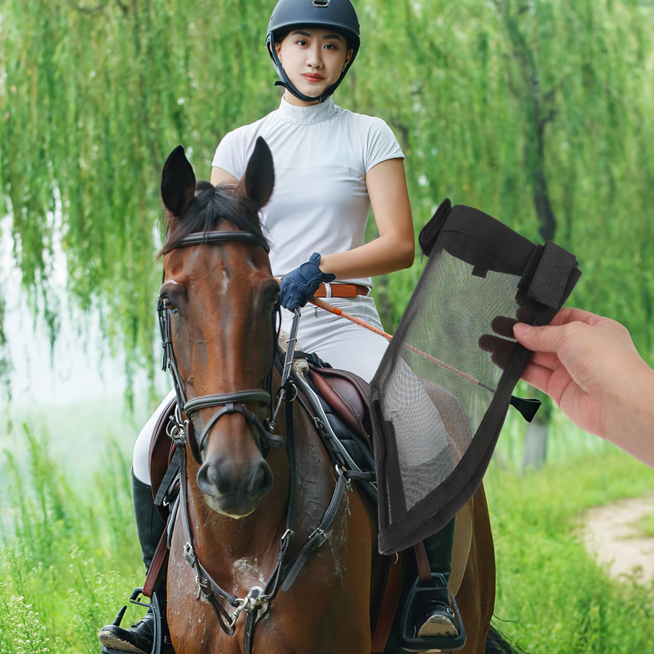 VICASKY Horse Nose Net, Breathable Horse Nose Shield Fly Mask Cover with Mesh Filter for Racehorse Training Trail Use Face Protection - Image 3