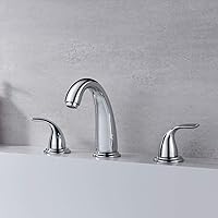 Vista 24 de Sumerain - Grifo de bañera romana de dos asas en níquel cepillado con válvula, alto flujo