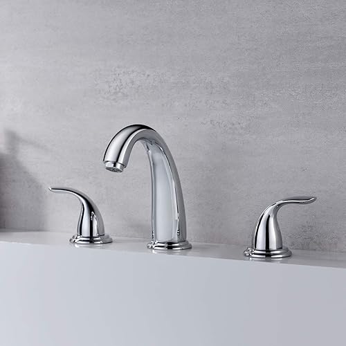 Vista 24 de sumerain Grifo de bañera romana de dos manijas níquel cepillado con válvula, alto flujo