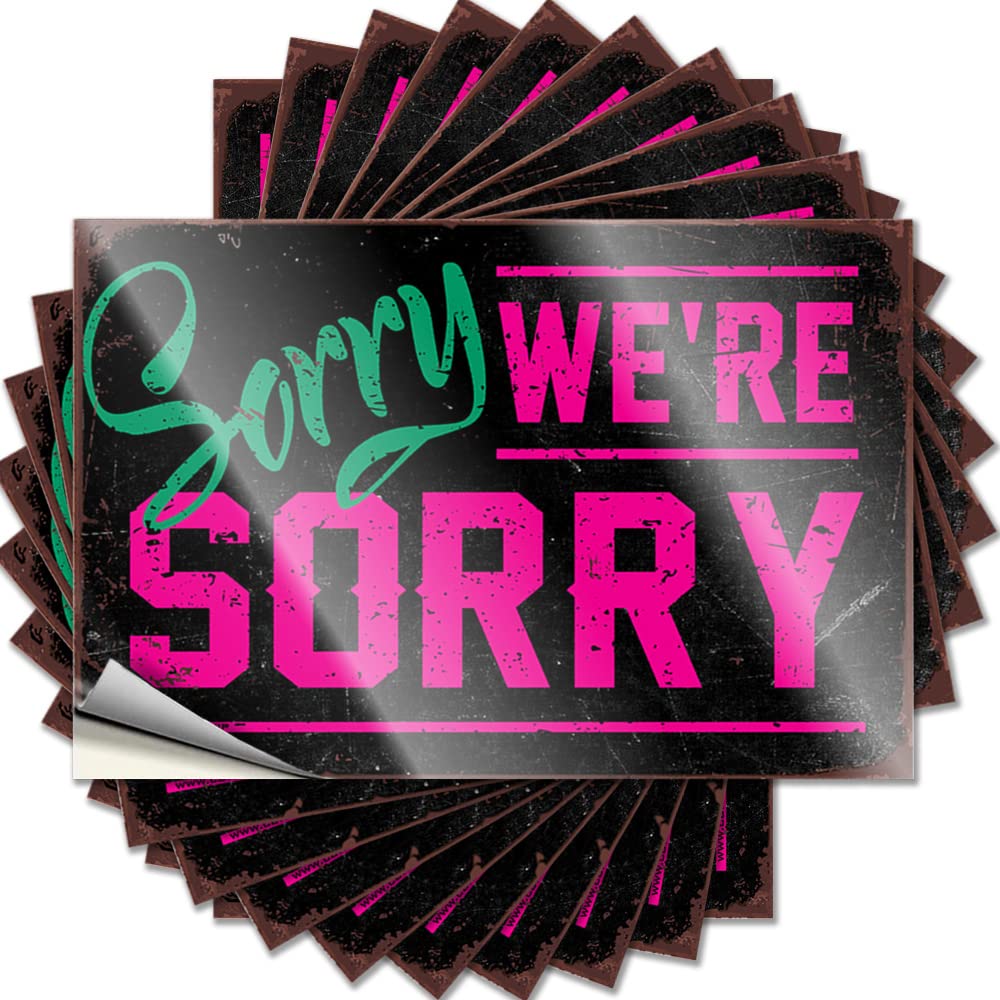 Quote Mimosa Bar Decor Custom Stickers, Cover Waterproof Sorry We're Sorry for Hydro Flask | Unique Vinyl Decals for Billiard Holiday Gift(8X12CM)