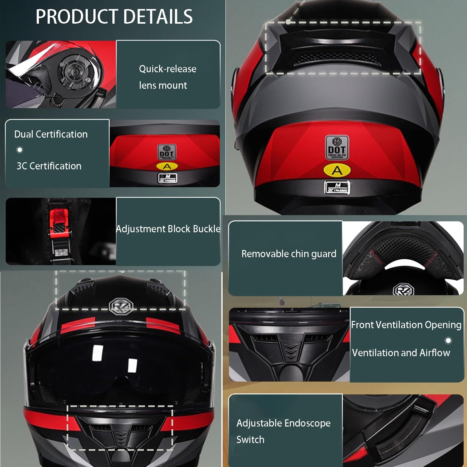 Casco De Moto Modular, ECE Homologado Casco Integrales Moto Scooter, Casco De Motocicleta Abatible, Guantes Y Máscara Gratis, Transpirable Y Cómodo, para Hombres Mujeres Adultos N,Large