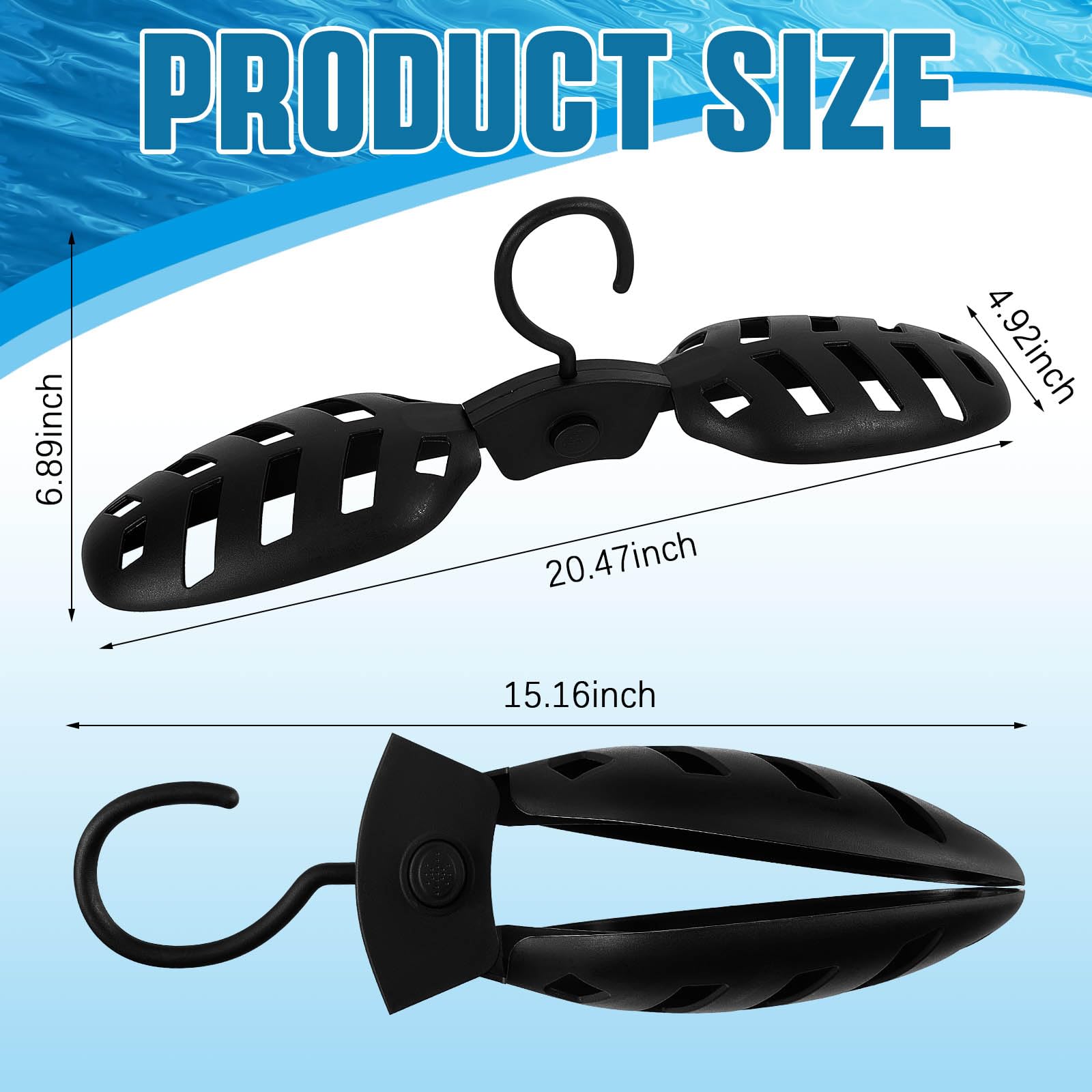 Lot de 4 cintres pliables à séchage rapide pour combinaison de surf - Cintres ventilés pour homme et femme - Accessoires de plongée