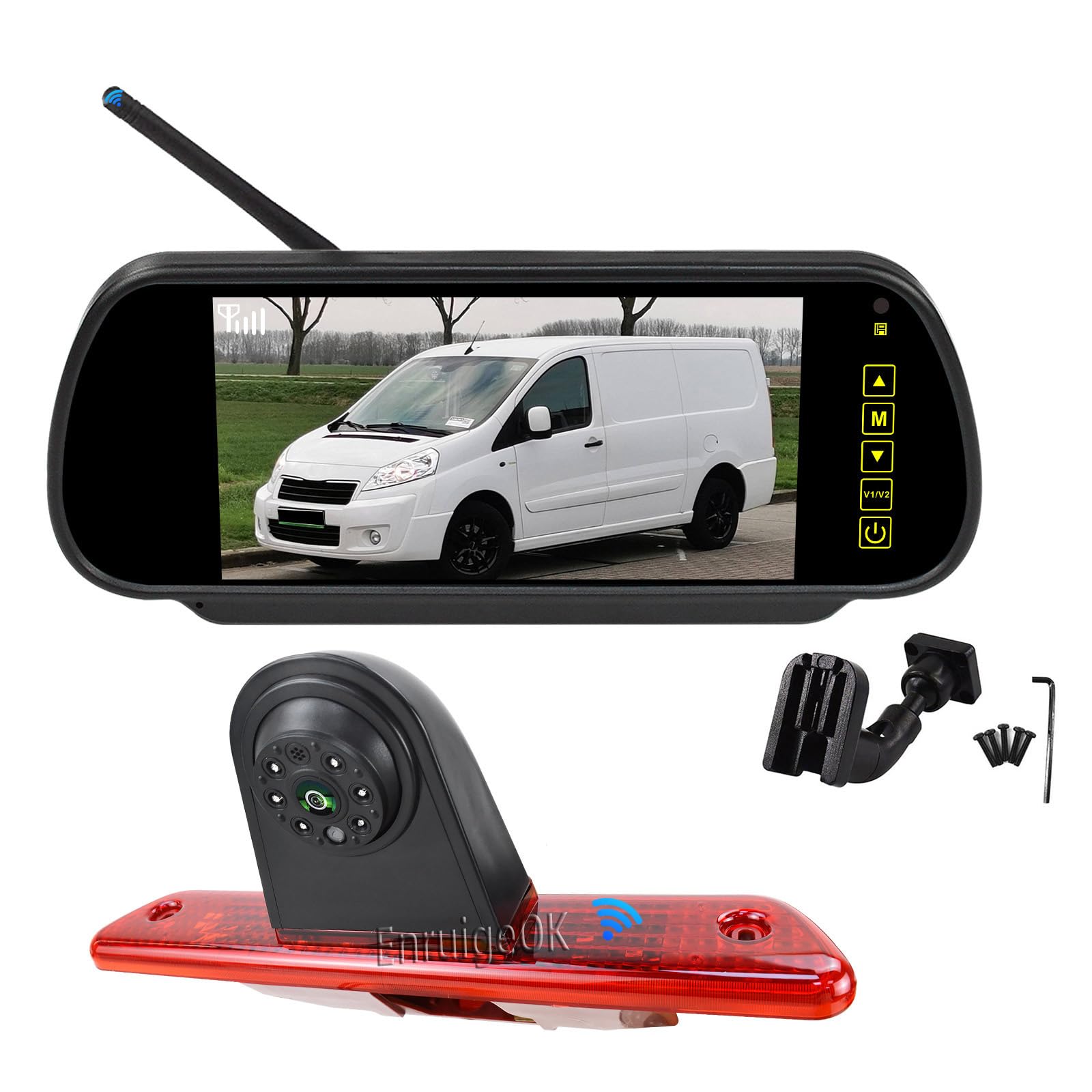 Kit de moniteur de caméra de recul sans fil Full HD 1080p pour Citroën Jumpy Fiat Scudo Vans (2007-2016) Toyota ProAce 2013-2016 (support # 12)