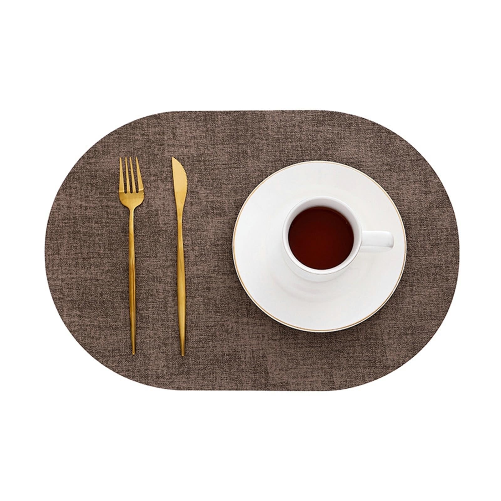 Set de table ovale au design uni lot de 6 pièces durables pour salle à manger moderne