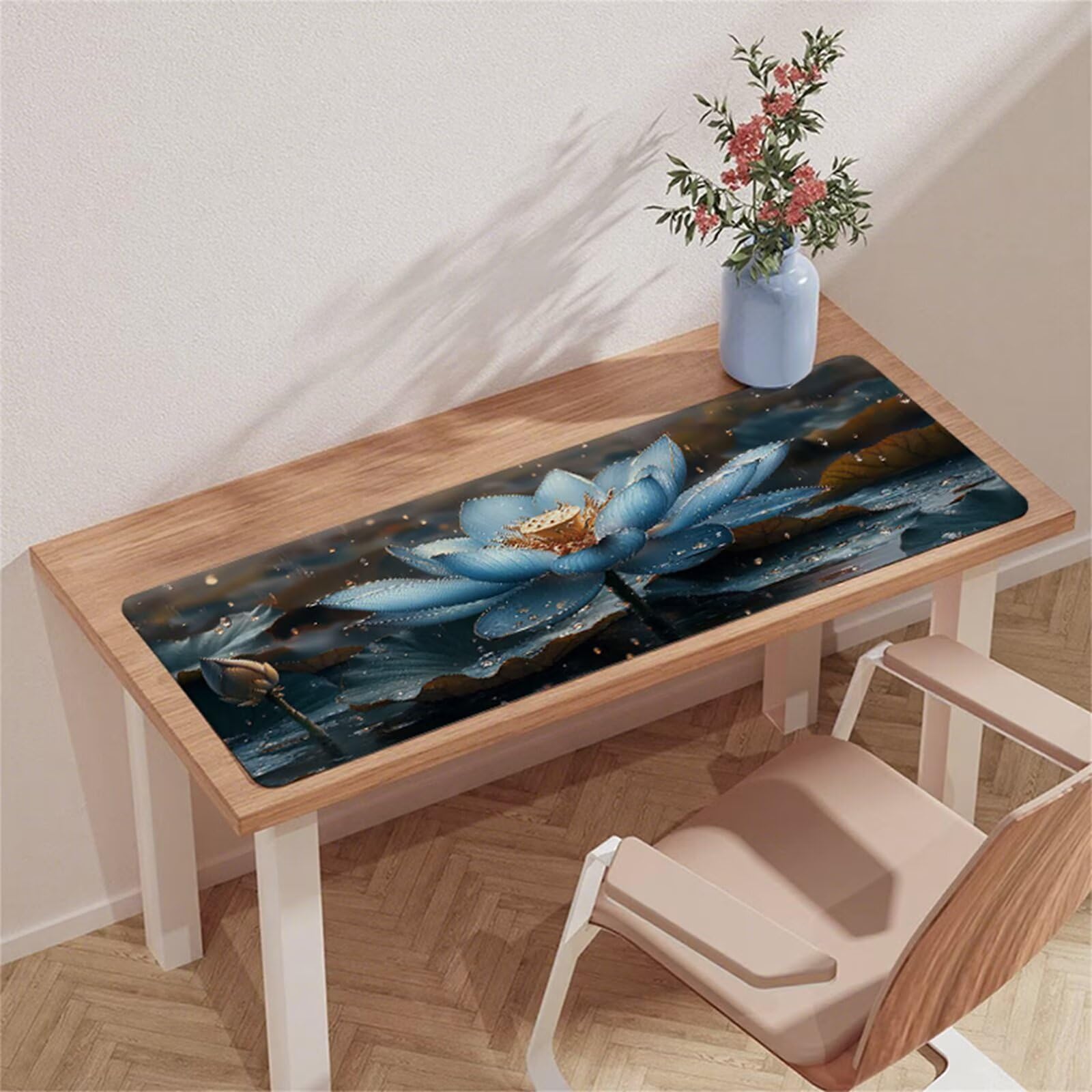 Brązowa podkładka pod mysz do gier XXL 1000 x 500 x 3 MM podkładka pod mysz na biurko wodoodporna podkładka pod mysz kwiatową z antypoślizgową gumową podstawą krawędziami zszyta podkładka pod mysz do