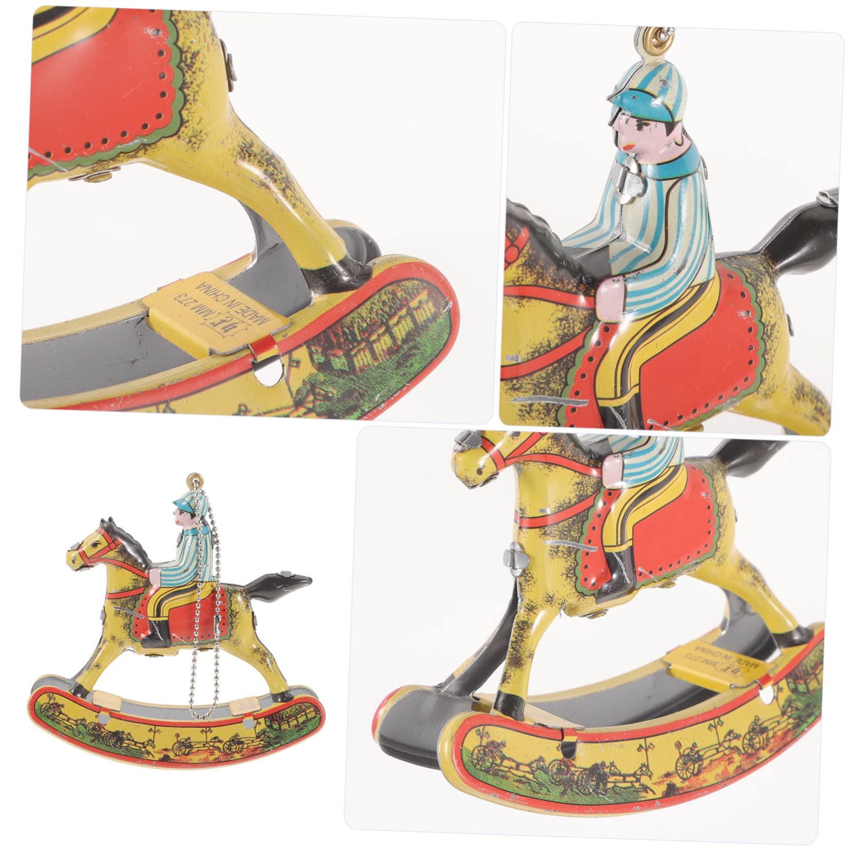 Amazon | TEHAUX 鉄製ロッキングホースの装飾品 デスクトップ