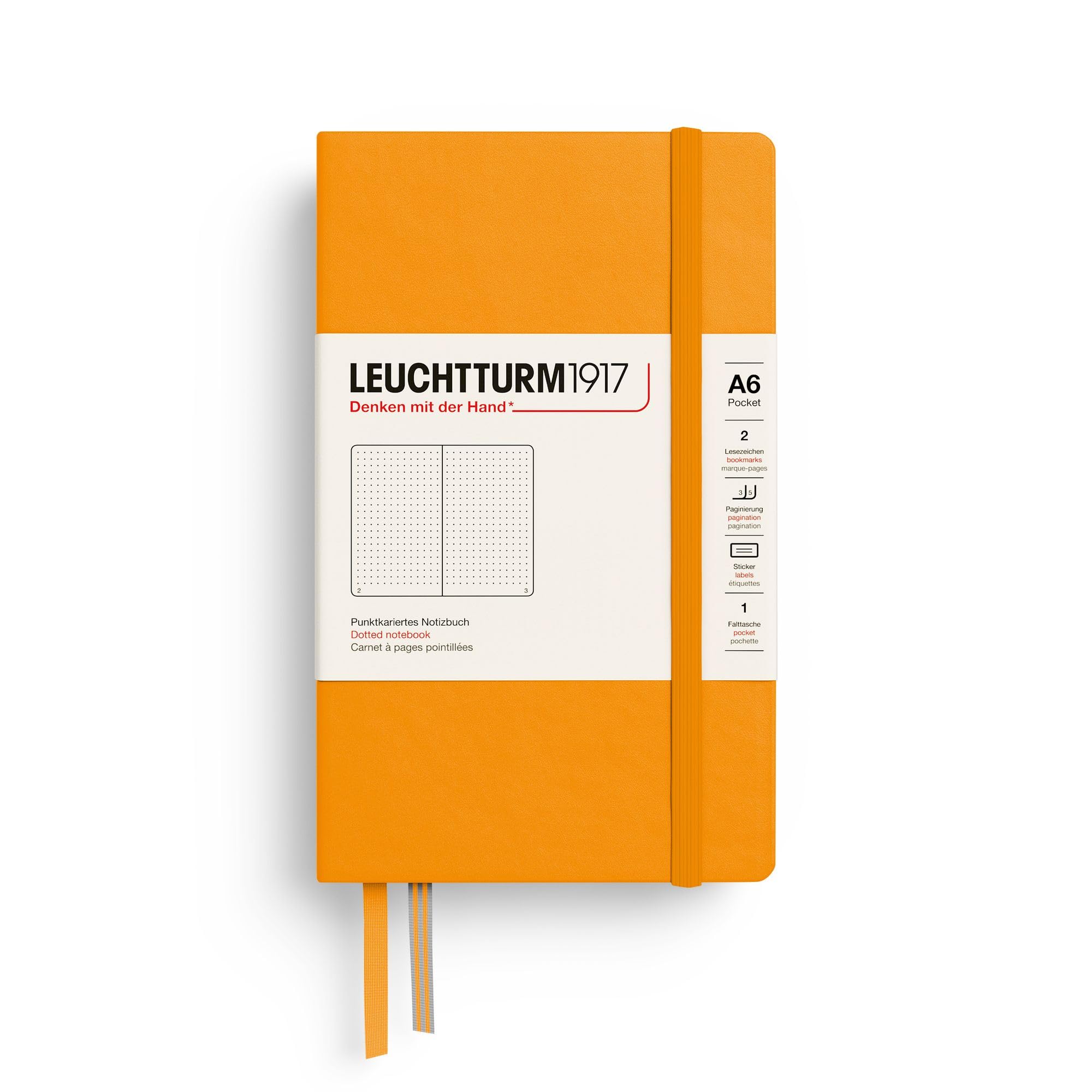 LEUCHTTURM1917 - Notebook Hardcover Pocket A6-187 Numbered Pages for Writing and Journaling (Rising Sun, Dotted)