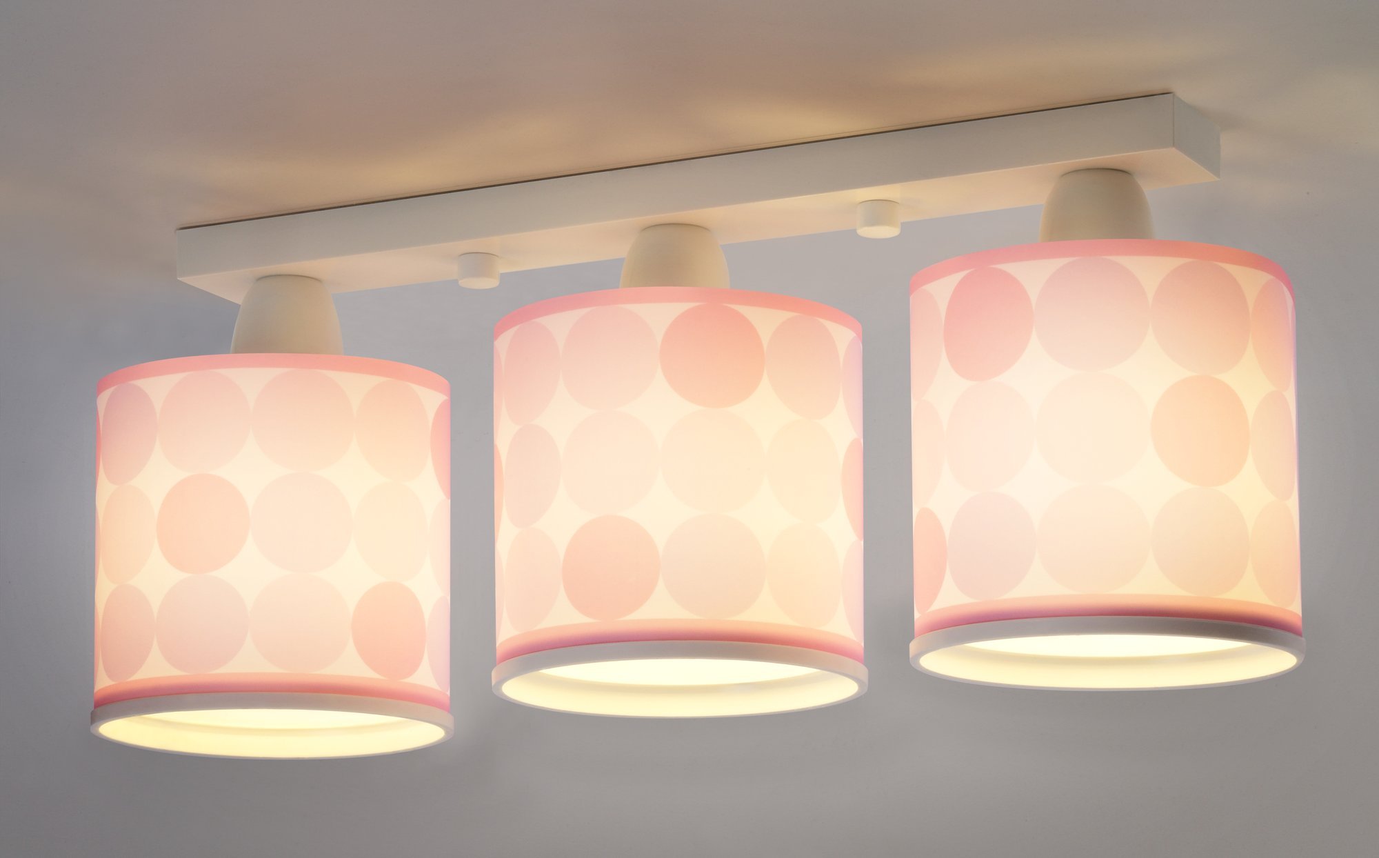 Dalber Colors - Lámpara colgante, 3 luces, círculos color rosa