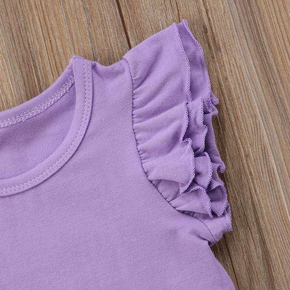 Baby Mädchen Rüschen-T-Shirt, einfarbig, Basic, Freizeitkleidung