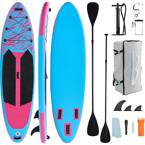 Inflatable Stand Up Paddle Board for All Skill Levels - Portable SUP Paddleboard with Premium Accessories, Durable Construction & Non-Slip Deck for Water Sports Adventures