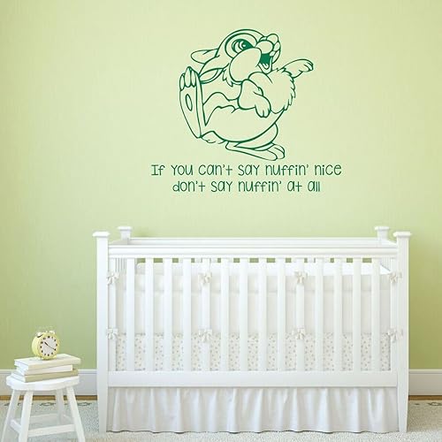 Miniatura 4 de Playroom Wall Decals Thumper From Bambi Quote "If You Can't Say Something Nice" Children's Vinyl Decor For Home, Preschool, Classroom, or Daycare