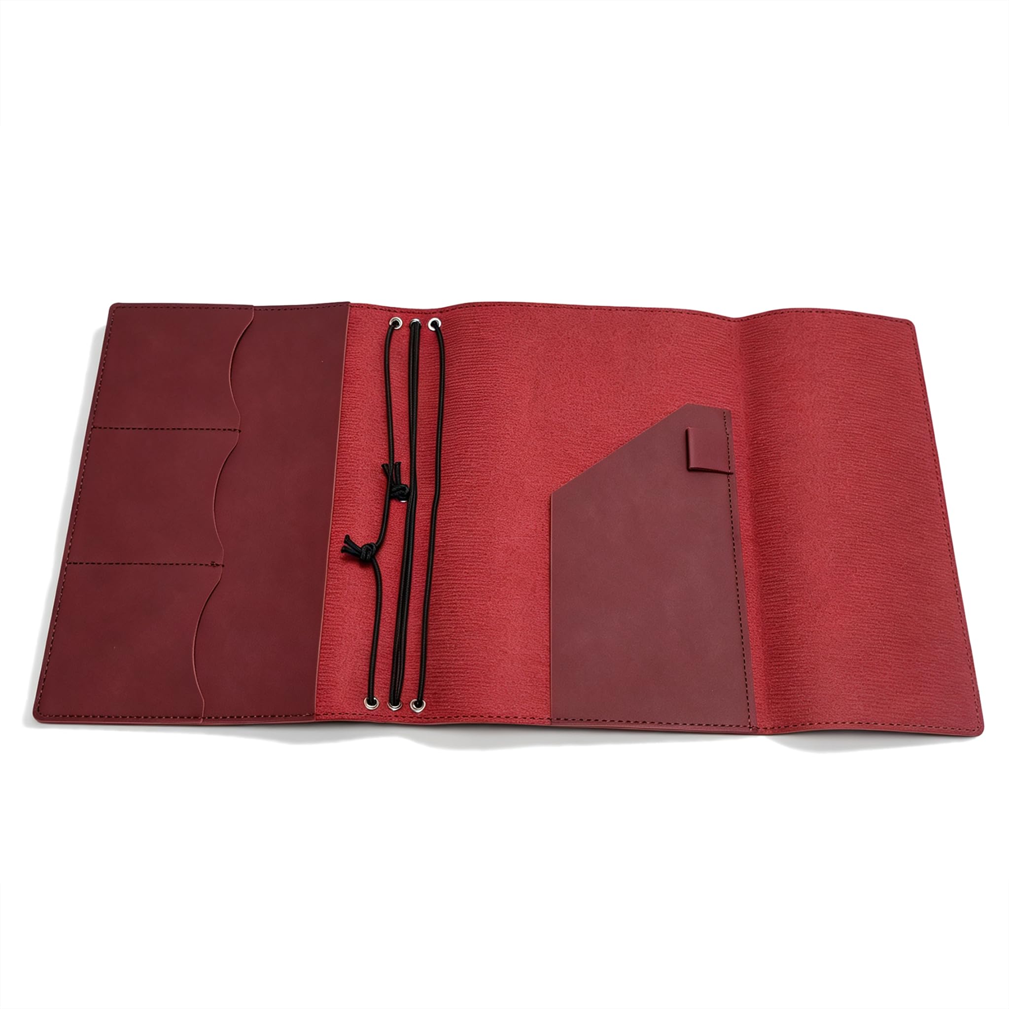 Lot de 4 protège-cahiers A5 en cuir synthétique de qualité supérieure - Peut contenir plusieurs journaux, organiseur de voyage avec emplacements pour cartes et cordon élastique (ensemble de 4 pièces