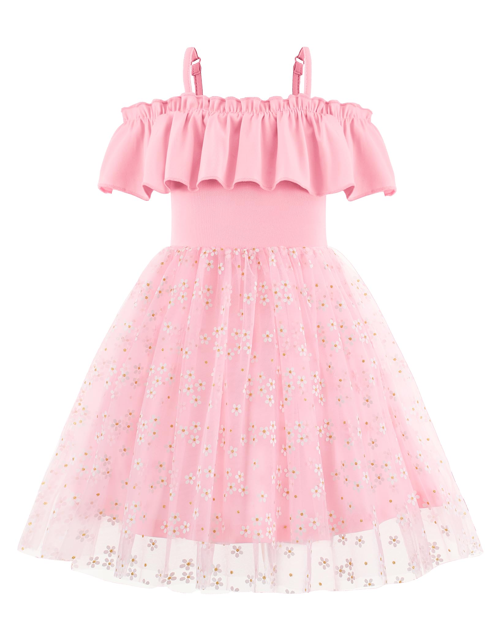 Arshiner Toddler Girl Tulle Dress Girls Sequin Summer Dresses Off Shoulder Flutter Formal Birthday Party Princess Dress