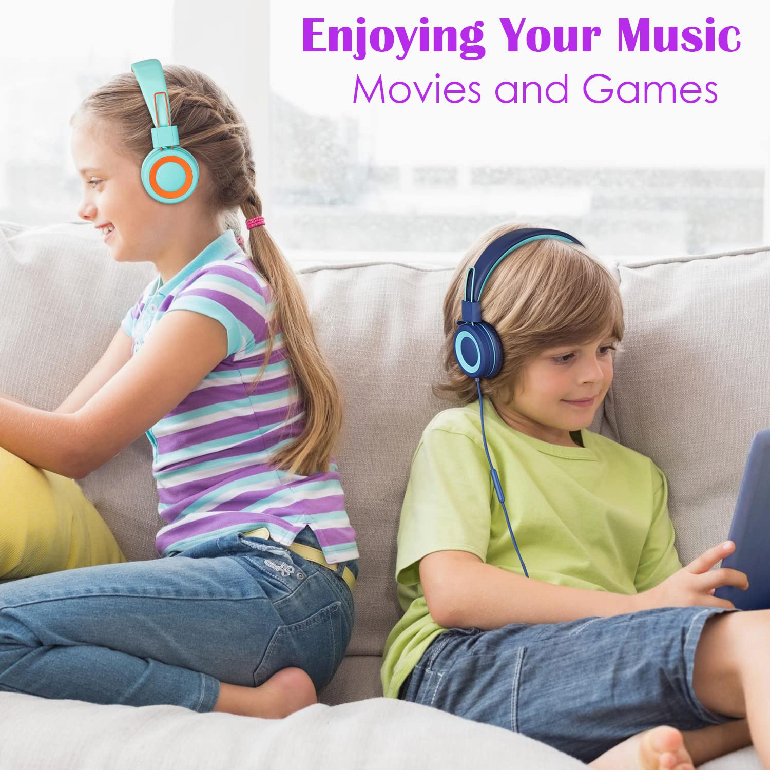 CN-Outlet Auriculares para niños con micrófono para la escuela, paquete de 4 auriculares con cable para el aula, juego de clases para estudiantes, niños, niñas, adolescentes y adultos (colores