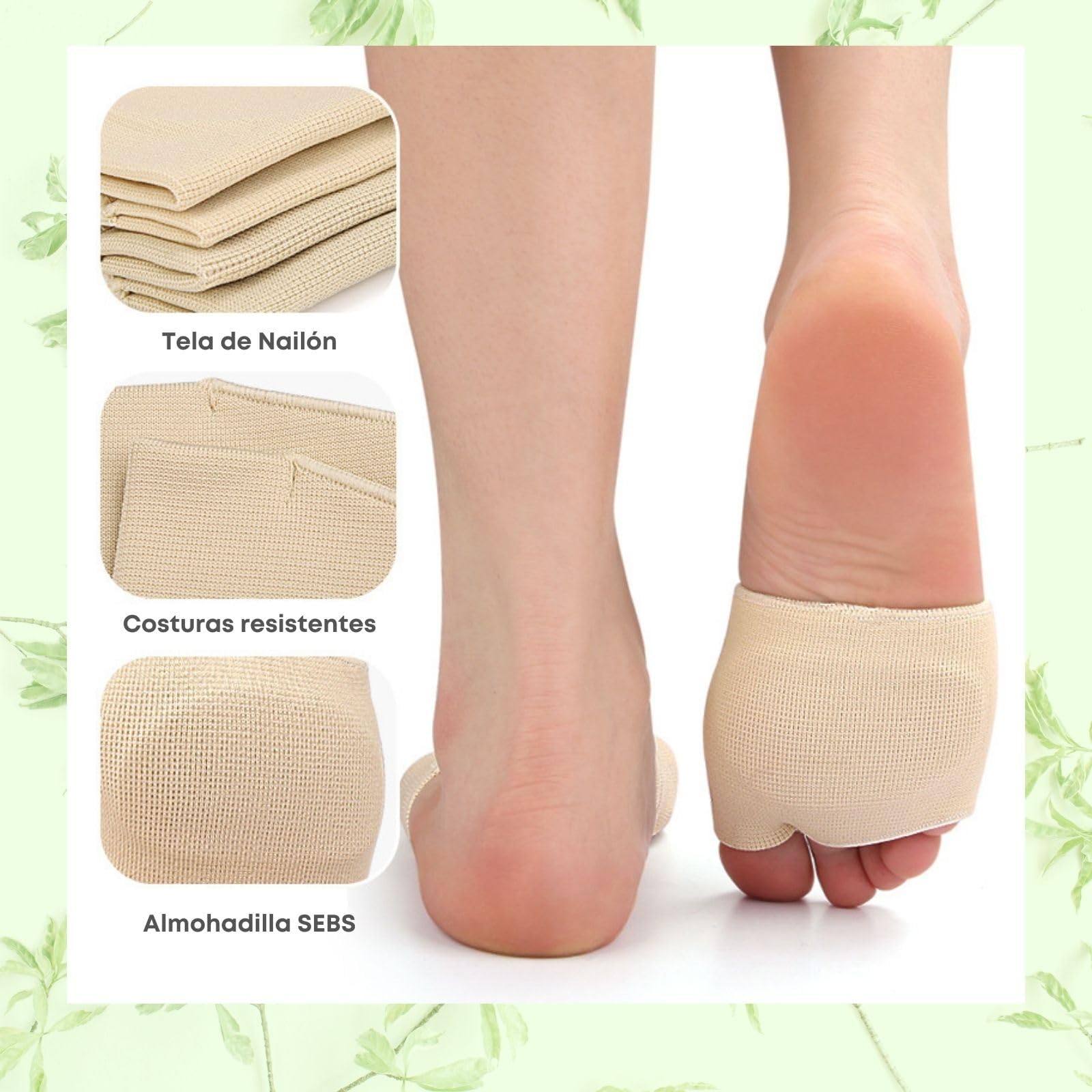 Almohadillas Metatarsianas, 2 Pares Plantillas Metatarsalgia y Almohadillas para Pies con Gel, Protector de Antepié para Reducir Presión al Caminar, Mujer y Hombre. Talla 35-39