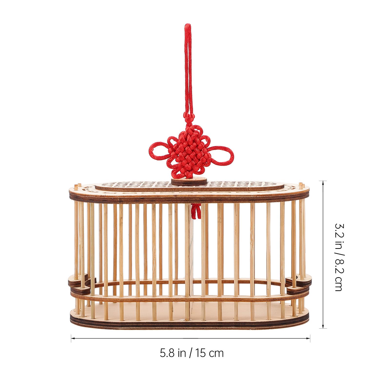 Jaula de Madera para Grillos Portátil, Doble Compartimento Ovalado, Pequeña y Ligera, Adecuado para Exteriores y Exploración Infantil, Caja de Almacenamiento Natural y Resistente