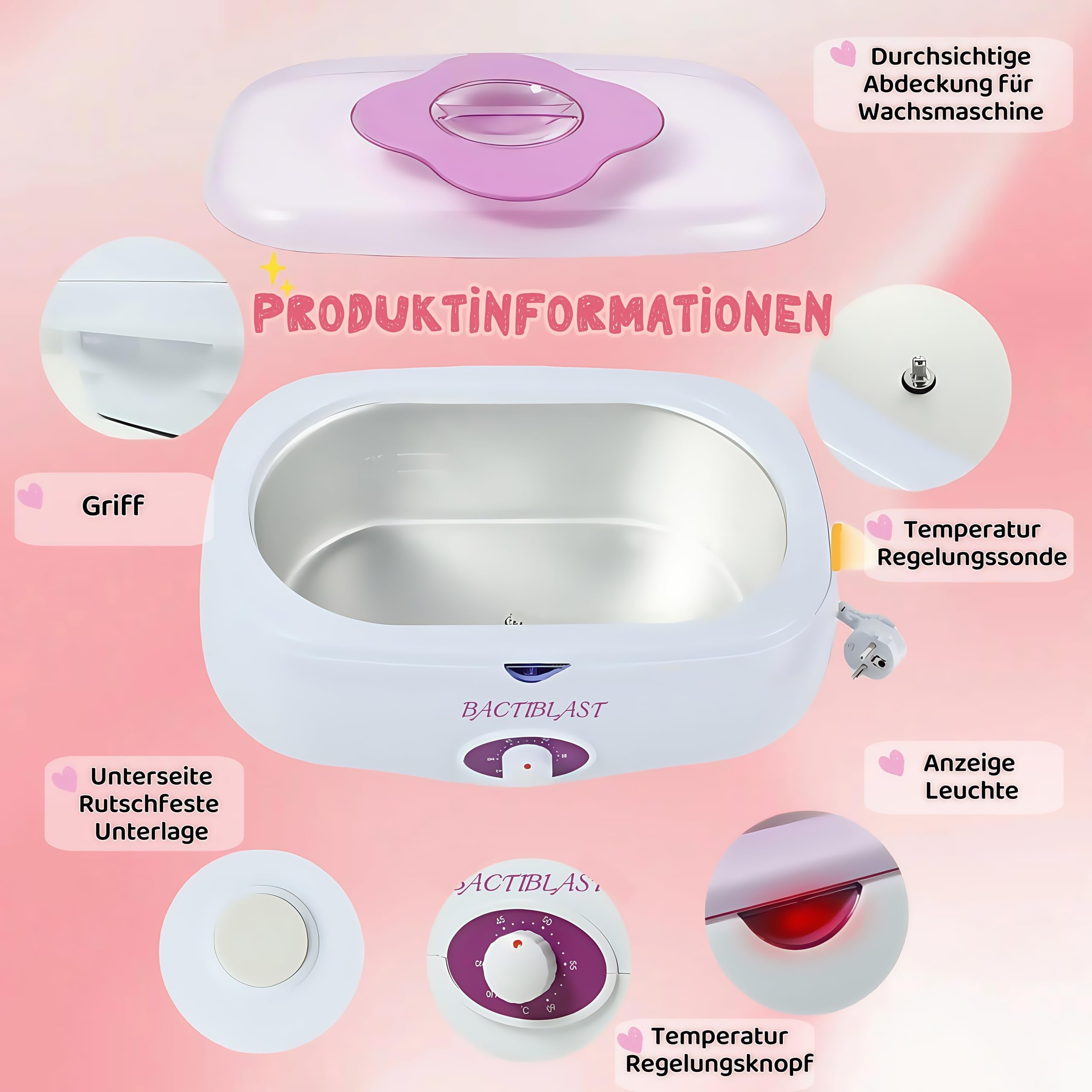 Bain de Paraffine Electrique 5L - Bain de Cire pour Mains et Pieds, Soulagement Douleurs Musculaires, Hydratation Peau Sèche