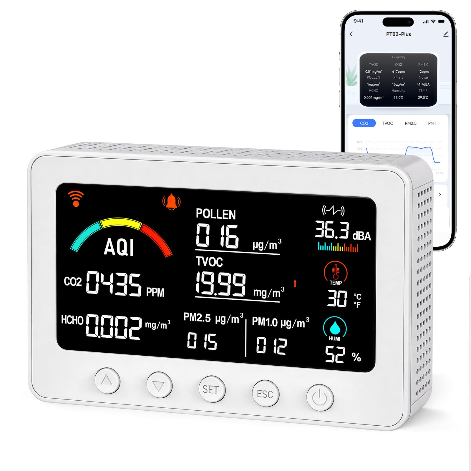 AIRNERGY 12-in-1 Air Quality Monitor Indoor for Baby Nursery — Amazon image 10