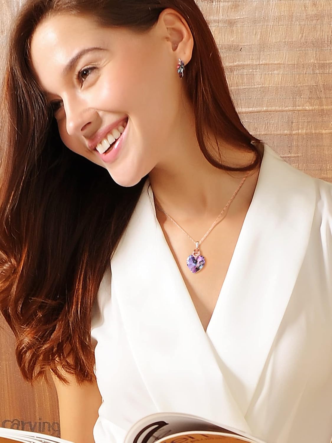 PLATO H 3 Hearts Crystal Necklace for Women, Pendant Engraved Love You - Christmas Wedding Gifts for Her Anniversary Mother's Day Valentine’s Day Birthday - in Gift Box - Image 4