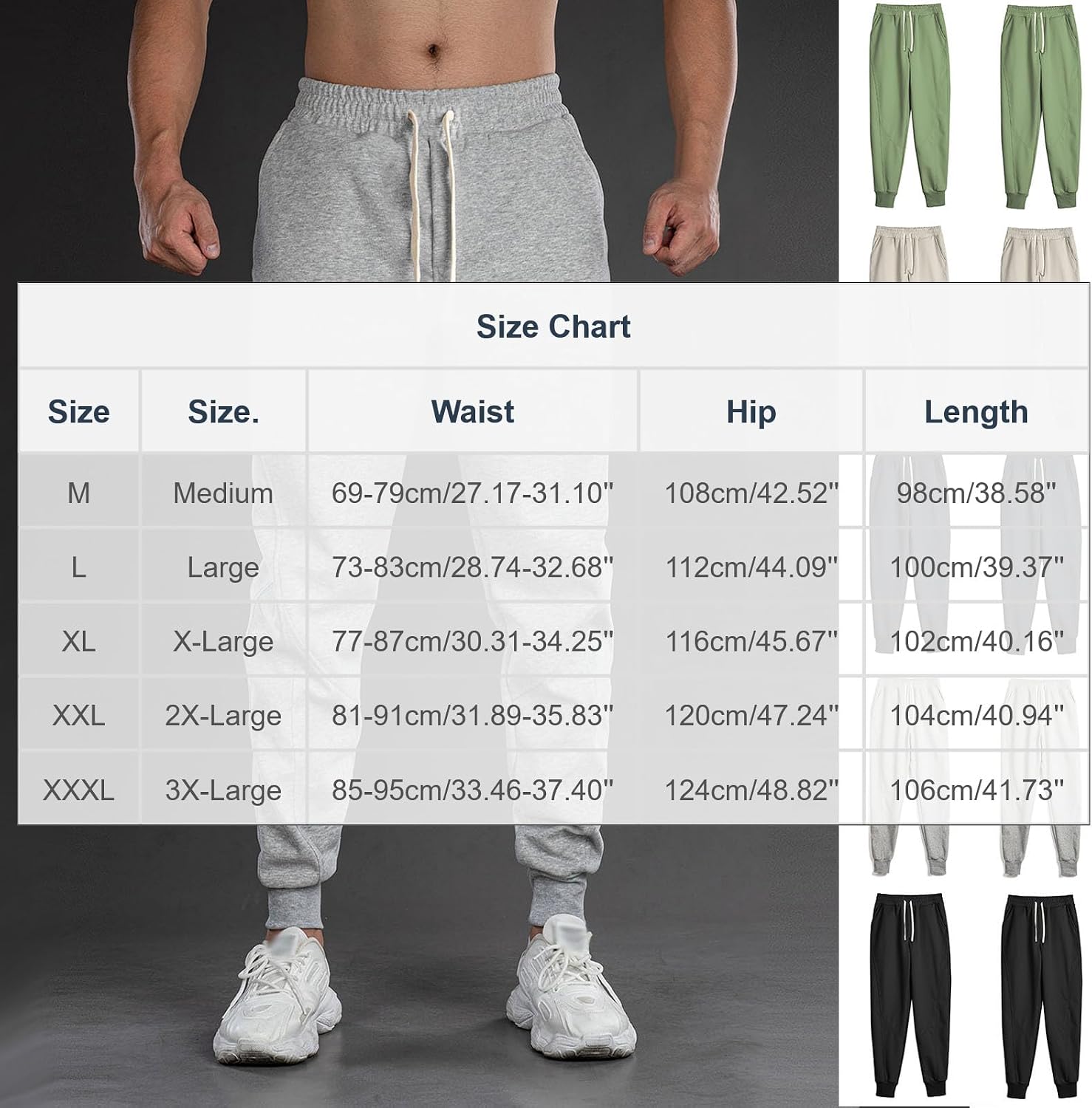 Cambkatl Men's Cotton Joggers Loose Lounge Pants - Stretch Elastic Waist Outdoor Athletic Casual Sweatpants with Pockets