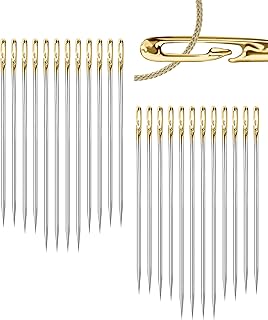 CIKKUE Self Threading Sewing Needles, 24PCS Embroidery Needles for Hand Sewing, Easy Side Threading Stainless Steel Stitch...