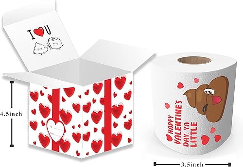Miniatura 2 de CHEERIN Divertido papel higiénico para el día de San Valentín con caja de regalo  Regalo de broma de emoji para esposo  Regalos del día de San