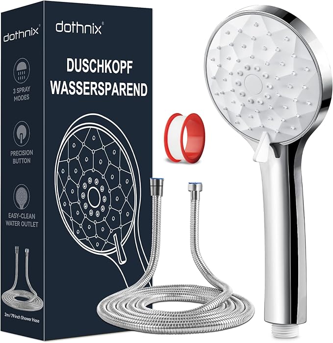 Shower Head and Hose 2M, dothnix Shower Head High Pressure with 3 Modes