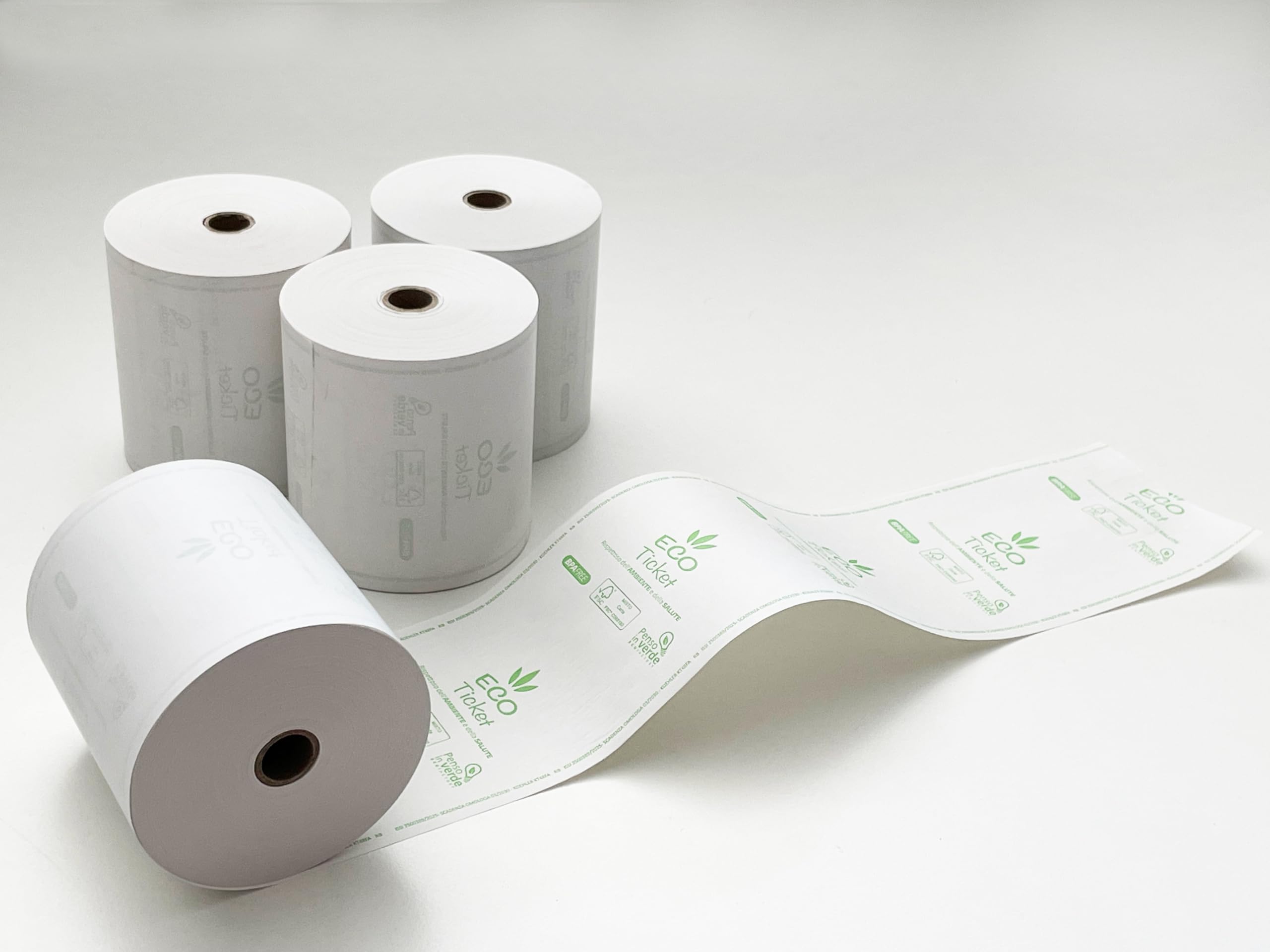 Carte Dozio - Rotoli di Carta Termica omologati, per pos e casse di ristorazione e bar - Confezione da 30 rotoli - Formato 79,5 mm x 80 metri, diametro interno 12 mm, 48 gr