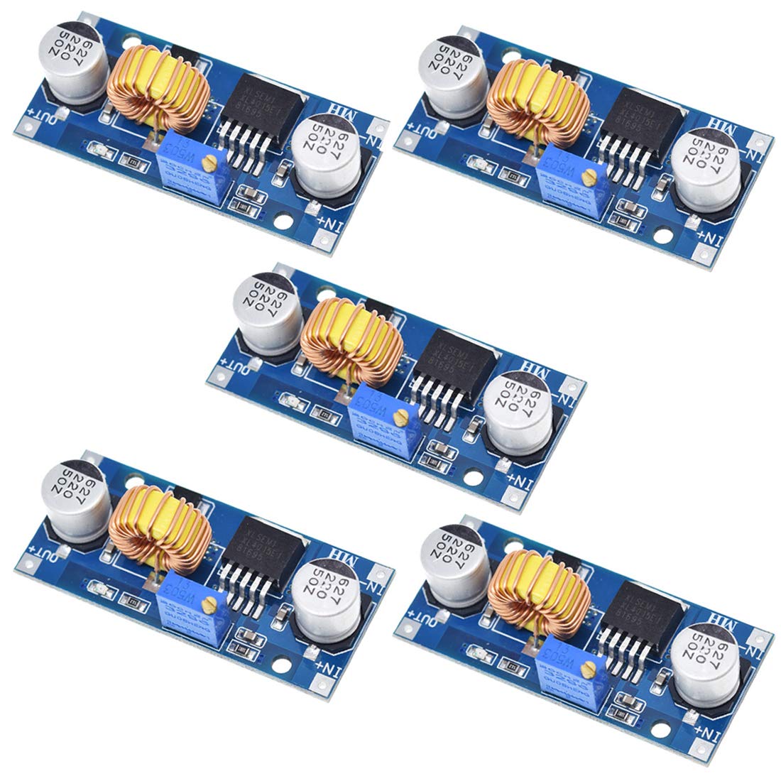 Hailege 5pcs XL4015 DC-DC Buck Converter Step Down Module 4~38V to 1.25-36V 5A DC-DC Adjustable Step-Down Module XL4015 4~38v 96%-image-30