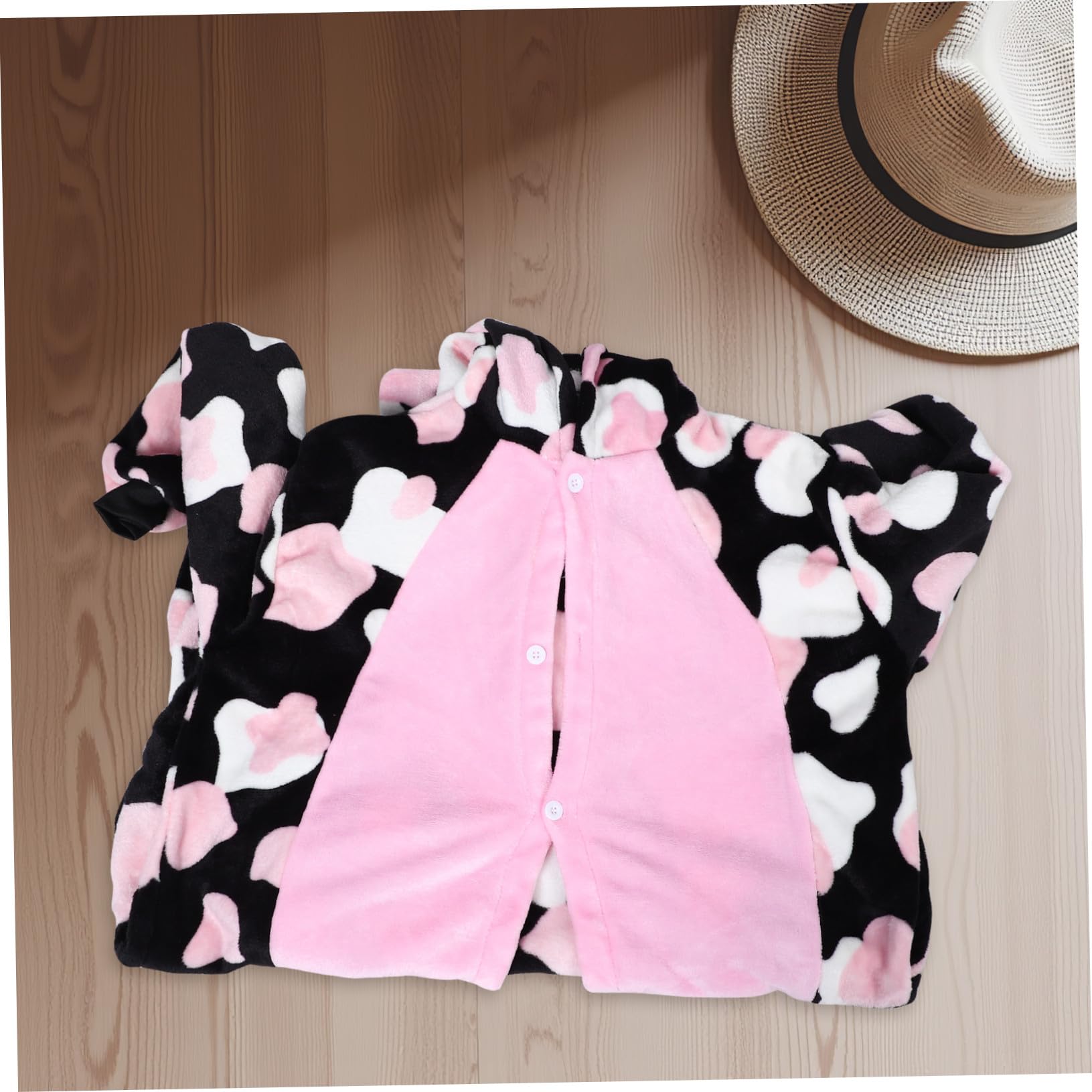 FOMIYES Onesie Unisex in Tessuto Plush con e Rosa Costume Sleepwear per Halloween e Party XL