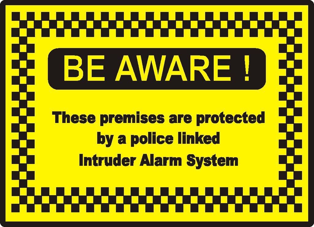 Mf-5113 Police Linked Intruder Alarm System Sign Plastic Board 300X200