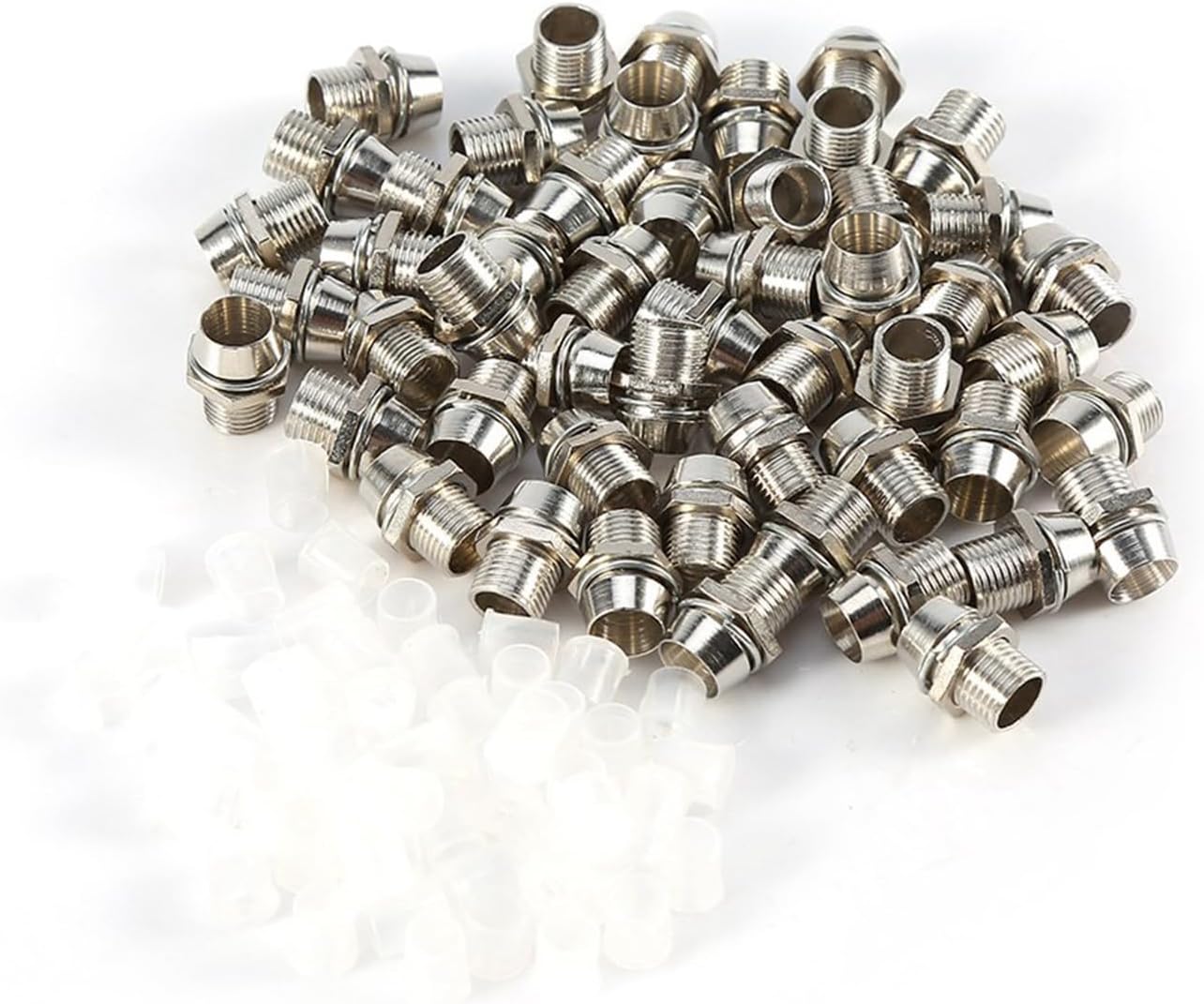 5mm LED Holders for Silver Galvanized Aluminum Panel Mount, 50 Pieces with 0.3 Inch Thread Hole