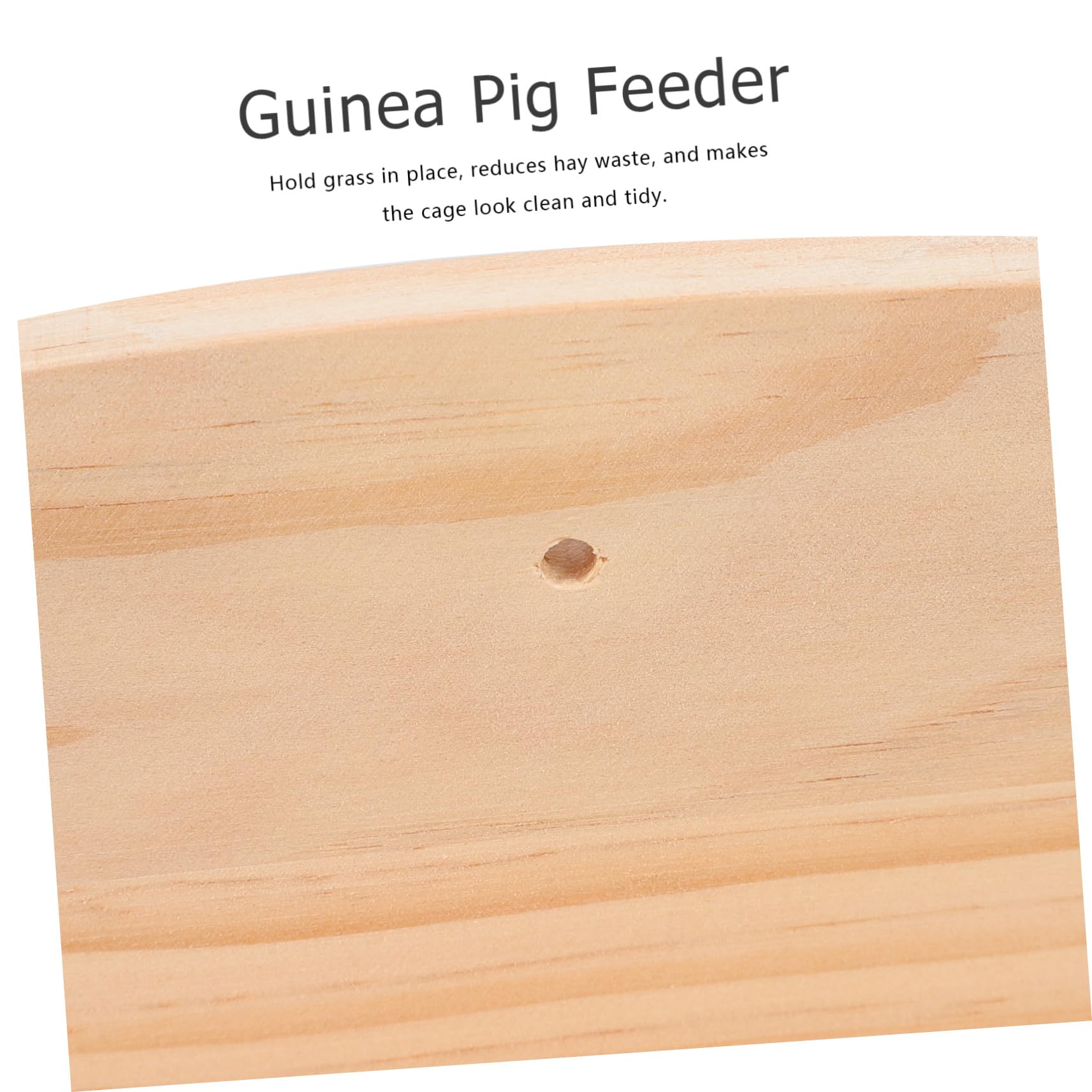 Outanaya Holz Futterstation für Kleintiere Feeder mit Gras Halterung Kaninchen Meerschweinchen Futterkorb Hygienisch und Platzsparend für Käfig und Stall