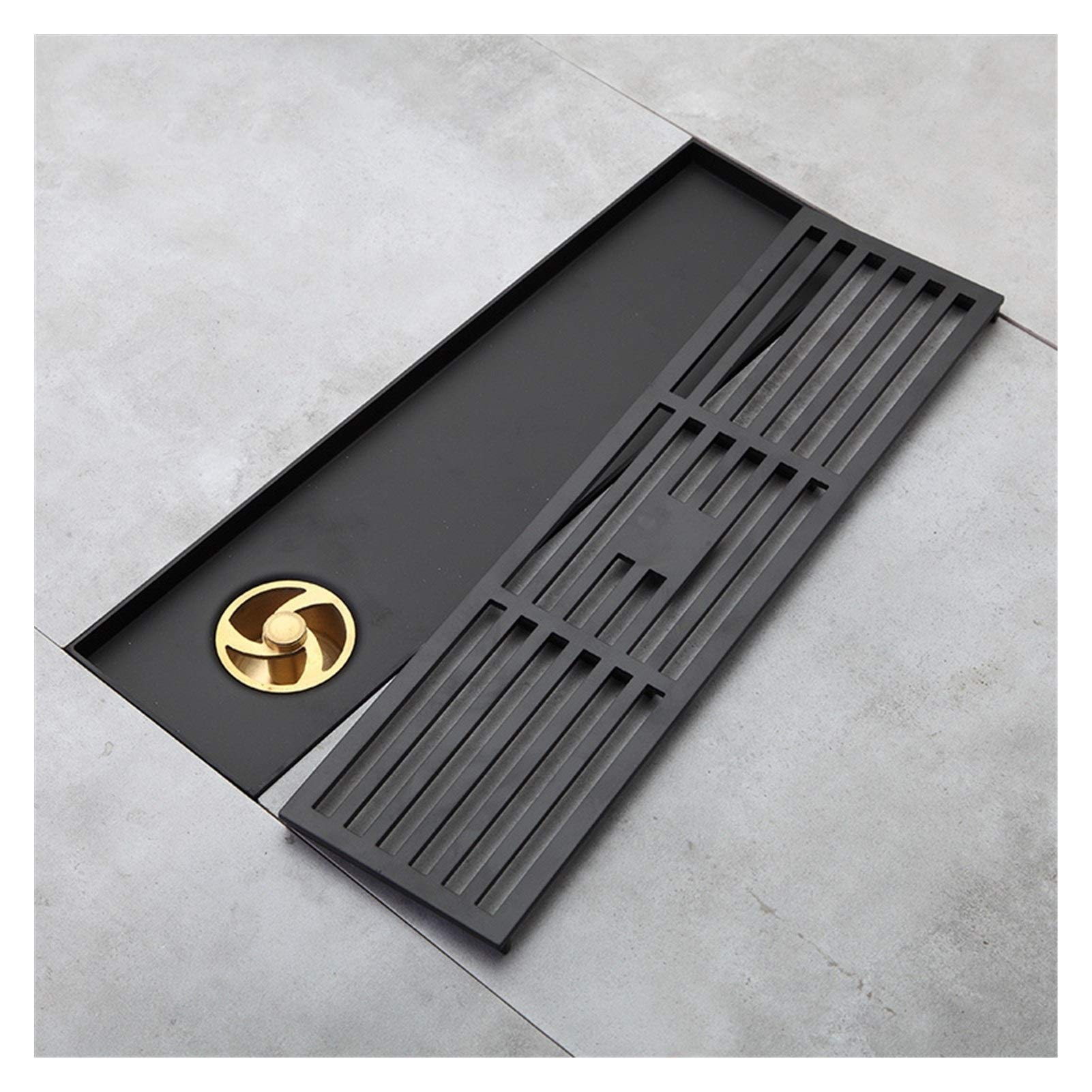 Baño Rejilla de desagüe de Ducha Suelo de Drenaje Trampa Residuos Depurador de Rejilla Negro Filtro Ducha Pelos (Color : A)