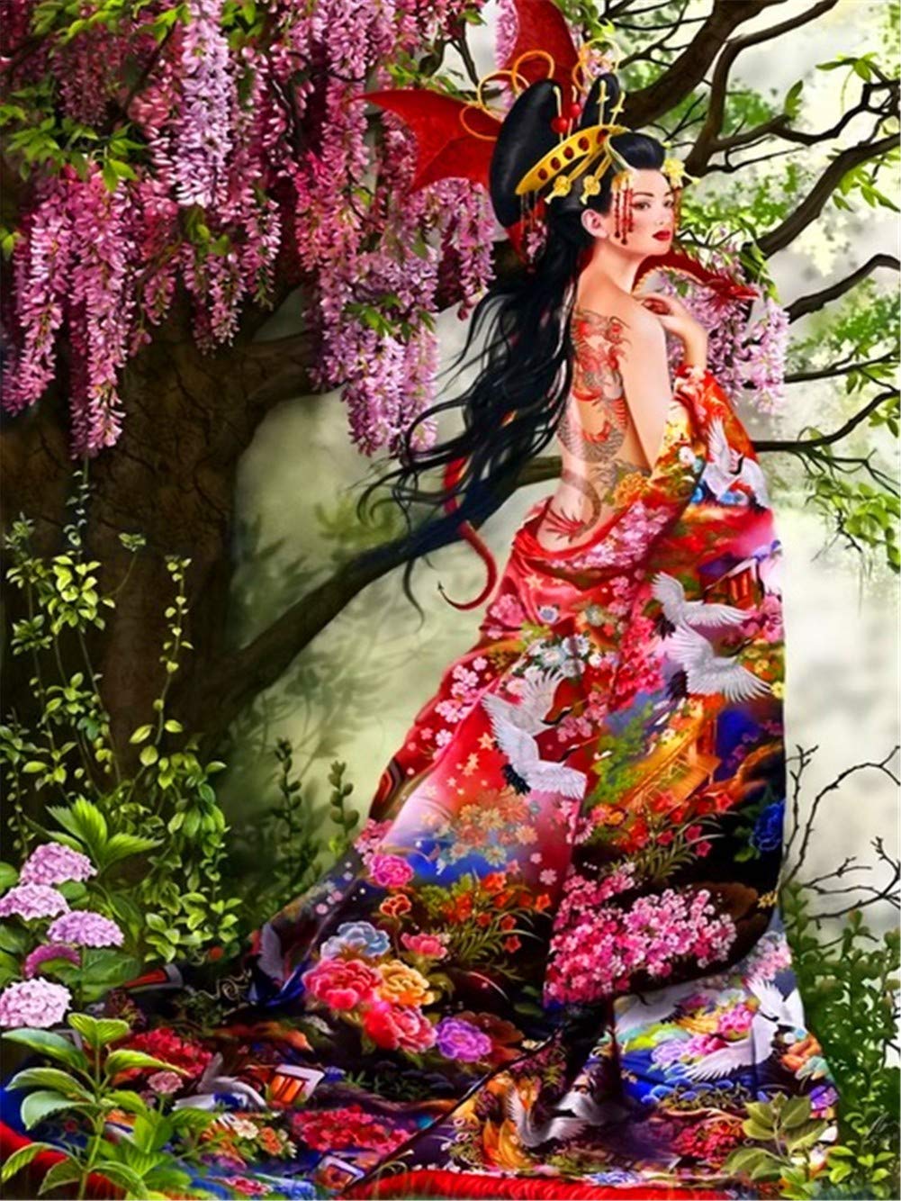 5D "zrób to sam" malarstwo diamentowe dla dorosłych, kompletne drzewo Woman Tree 80 x 160 cm, diamentowy obraz, kryształ, stras, haft krzyżykowy, zestaw do haftu, duży diament, sztuka rzemiosło, dekoracja ścienna