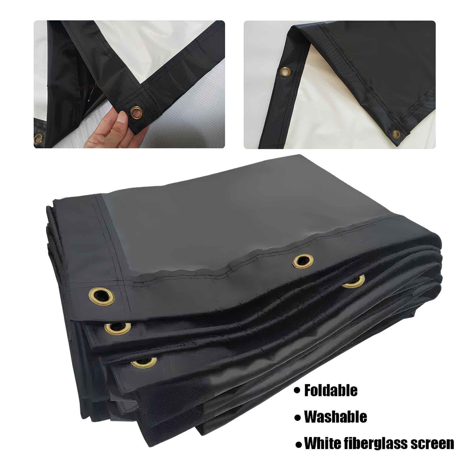 Telo Proiettore Esterno 60-200 Pollici, Schermo per Proiettore Portatile 16:9 4K Full HD, Anti Rughe Pieghevole, per Casa Ufficio Eventi All`Aperto Teatro(60inch(16:9))