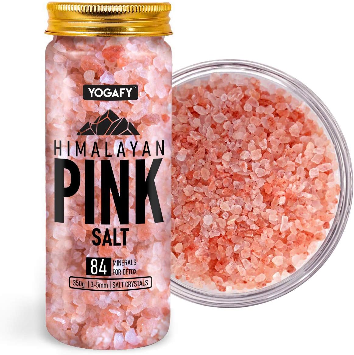 YOGAFY- Himalayan Pink Crystals Salt with 84 Minerals For Cooking | 100% Natural | 350g- For Detox