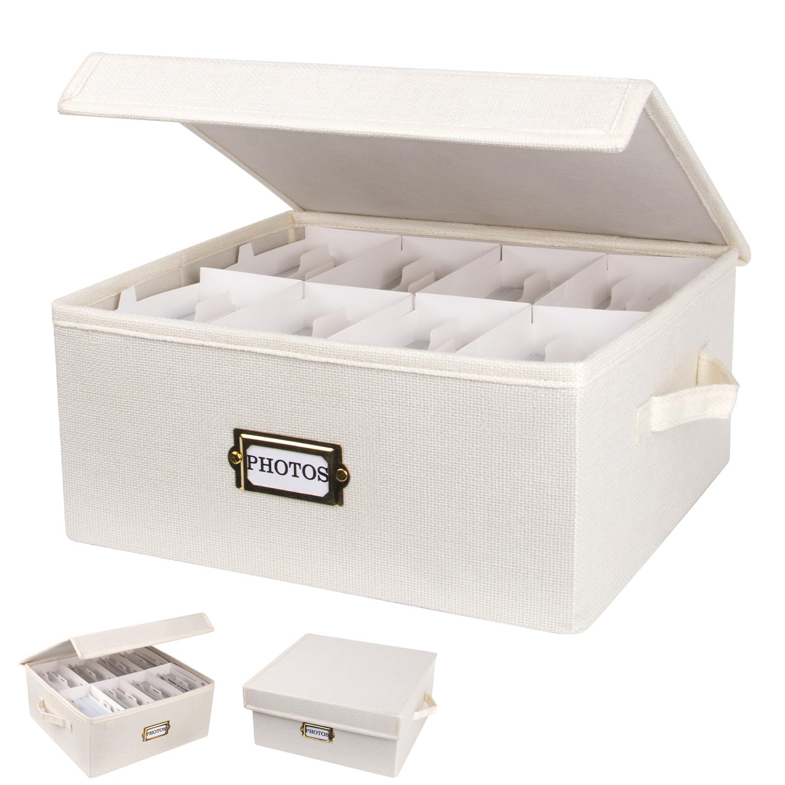 Amazon.com: NINTHFIT Decorative Photo Storage Box Photo Box Linen