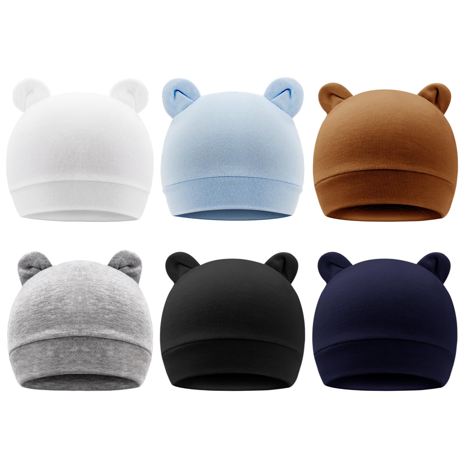 DRESHOW 6 Sztuk Czapka dla Niemowląt Noworodek Maluch Miękka Urocza Dzianinowa Czapka Czapki Szpitalne dla Chłopców Niemowląt Czapka Beanie