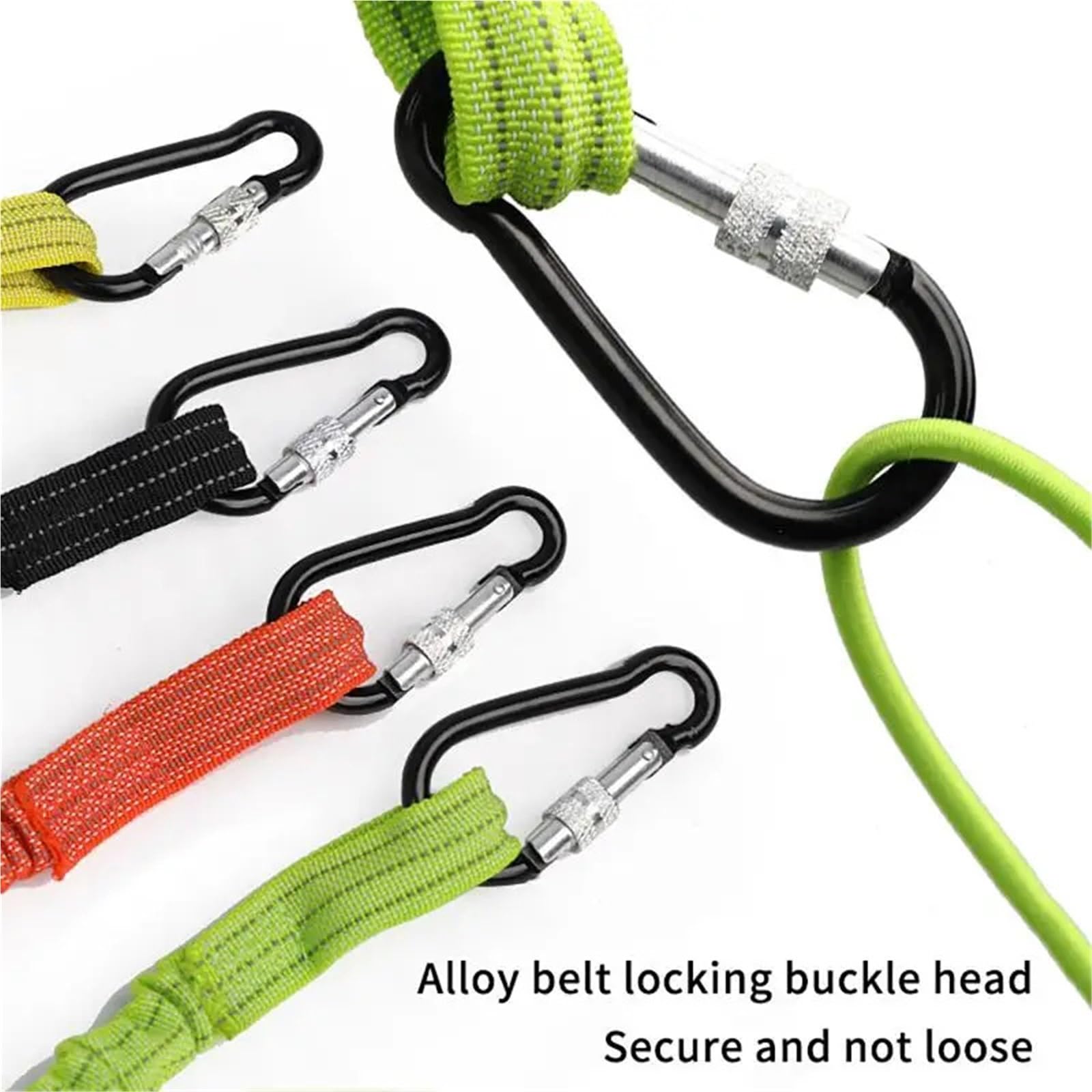 6PCS Sicurezza Bungee Tether Cordino for attrezzi con moschettone Gancio Arrampicata Lavoro Anti-Caduta Corda di sicurezza aereo Accessori for arrampicata Per Attrezzi(Yellow)