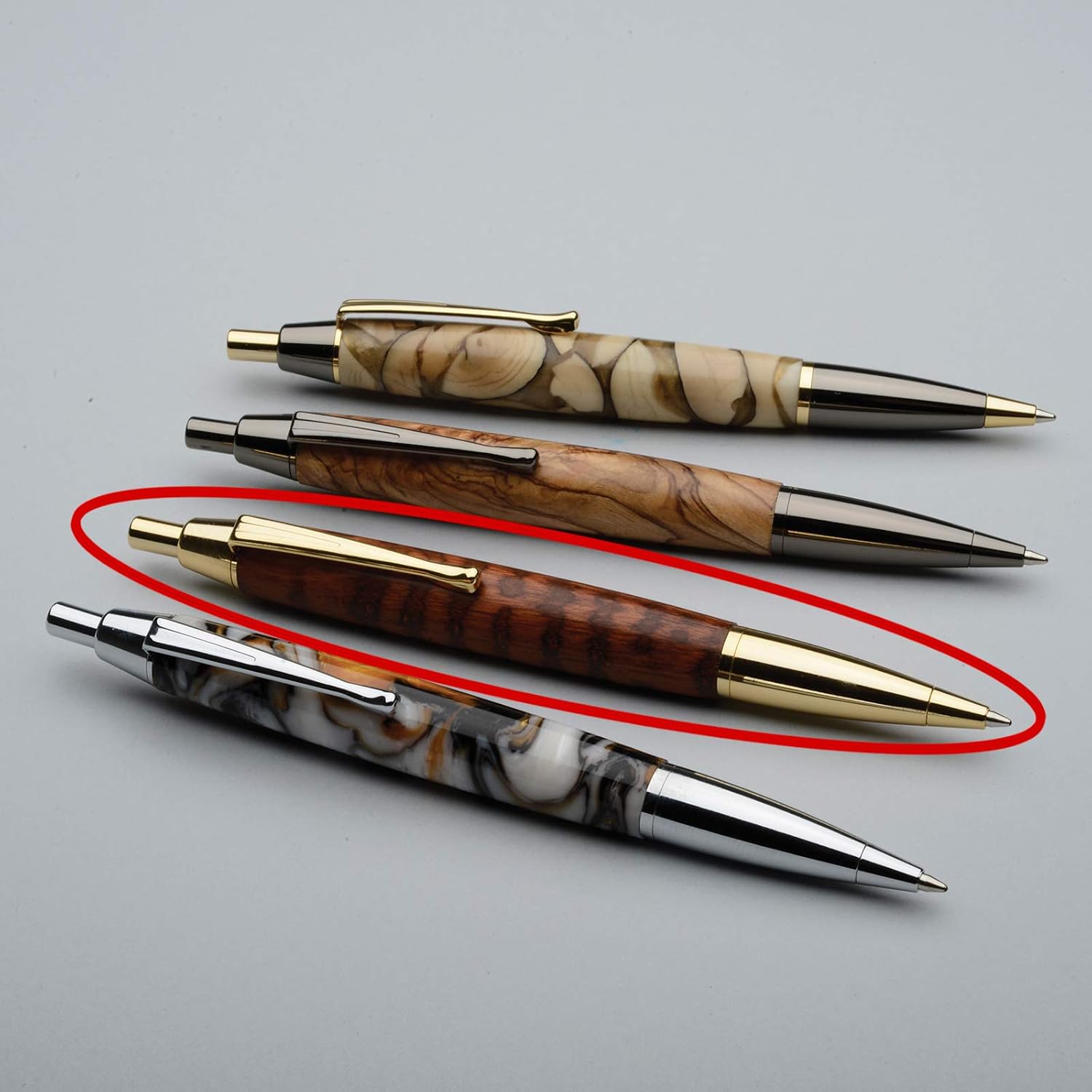 Penn State Industries PKDVN24 Devin Click Pen Woodturning Kit (5, Gold)