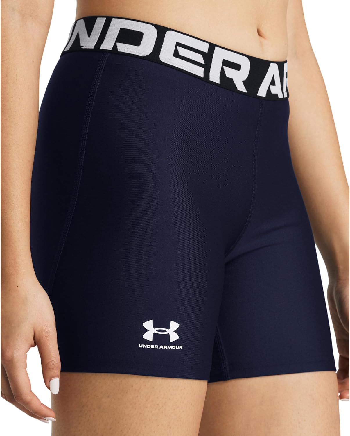 Under Armour HeatGear Middy Shorts Midnight Navy/White XS (US 0-2) - Image 3