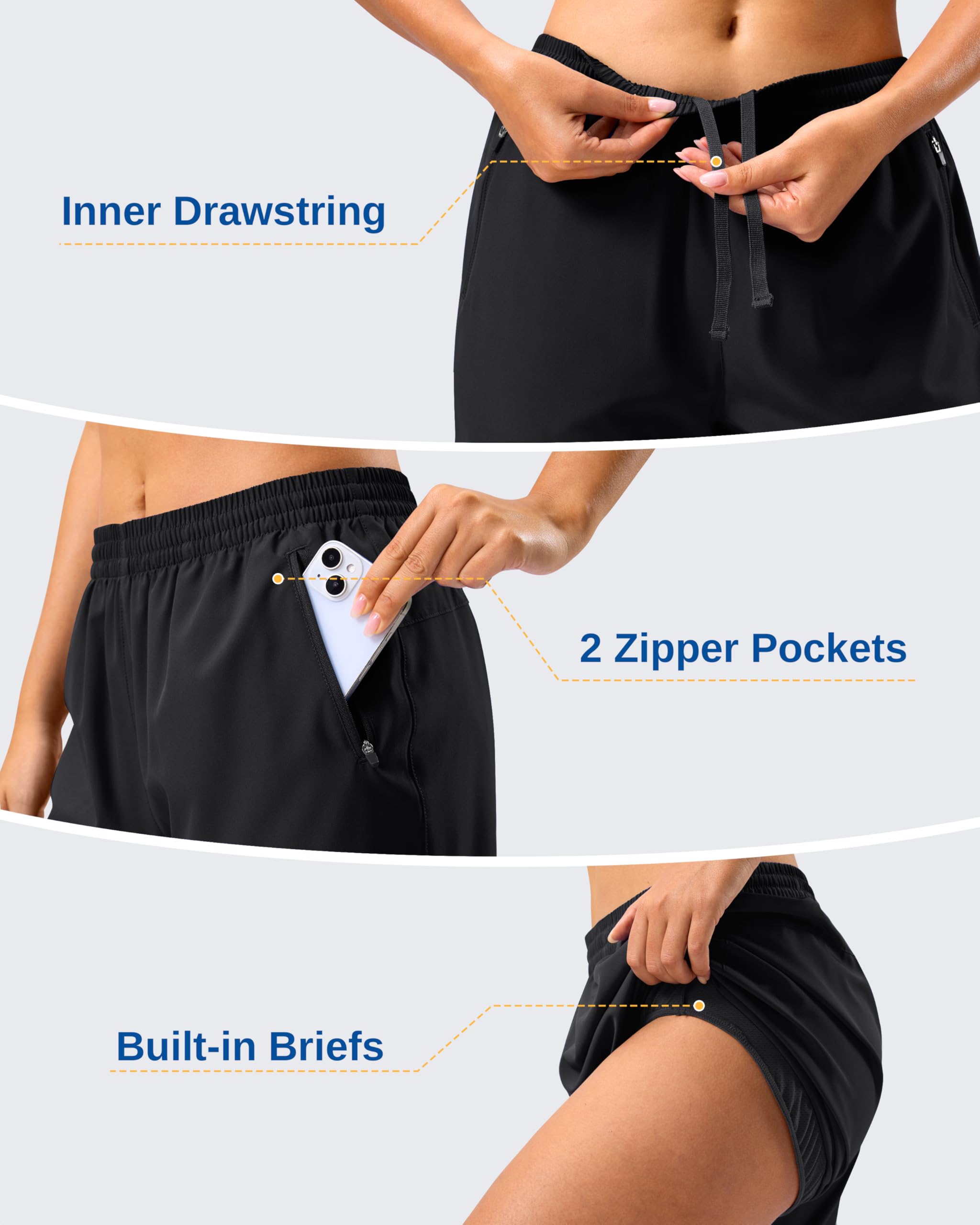 G Gradual 5"/7" Athletic Running Shorts for Women 2 Zipper Pockets Lightweight Workout Gym Summer Dolphin Shorts with Liner — view 4