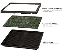 Vista 4 de LOMANTOWN Orinal de césped para interiores, almohadilla reutilizable de hierba para perros con bandeja, caja de arena para perros de 25 x 20