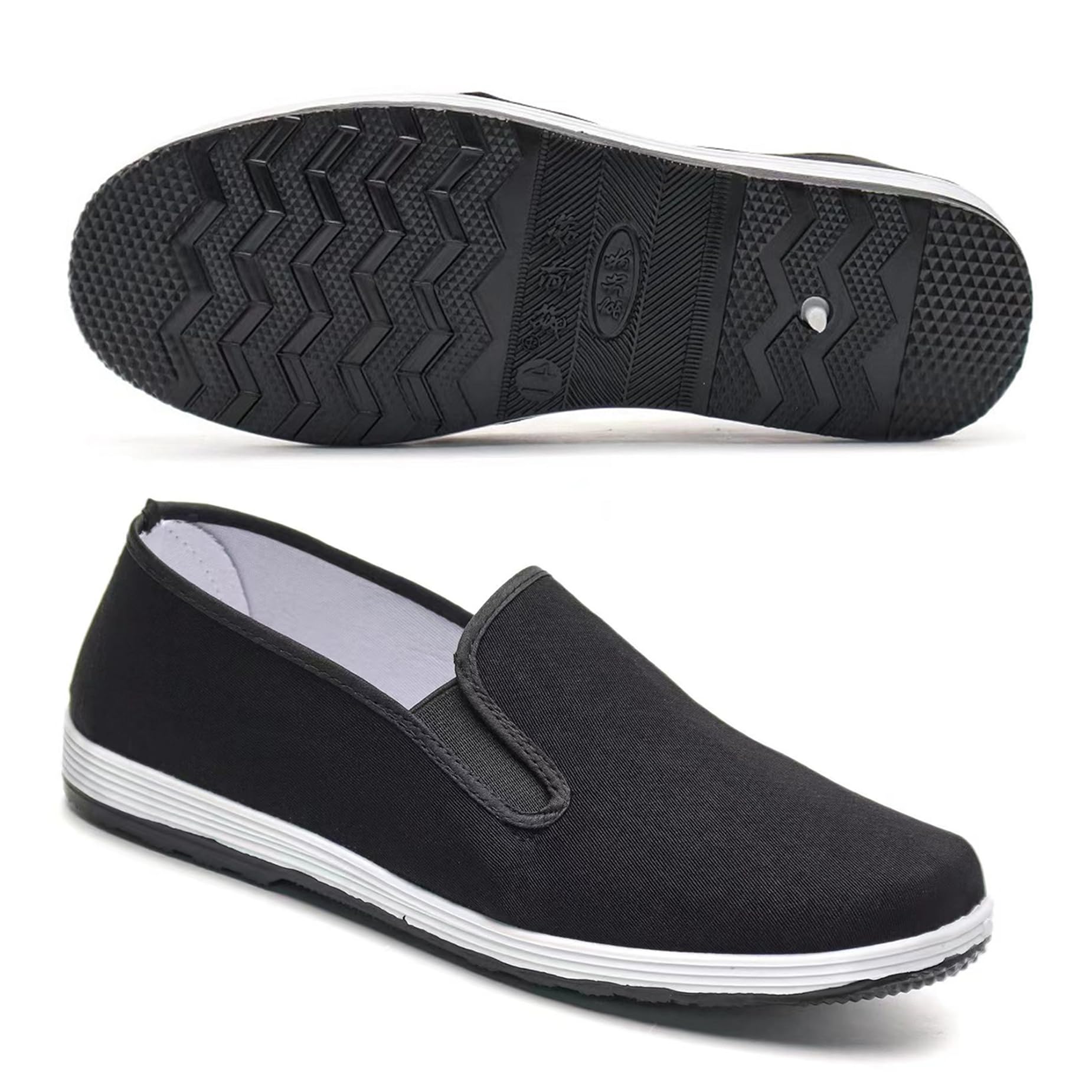 Chinese Kung Fu Slippers Traditional Tai Chi Footwear Old Beijing Martial Arts Shoes Canvas Rubber Sole for Women and Man