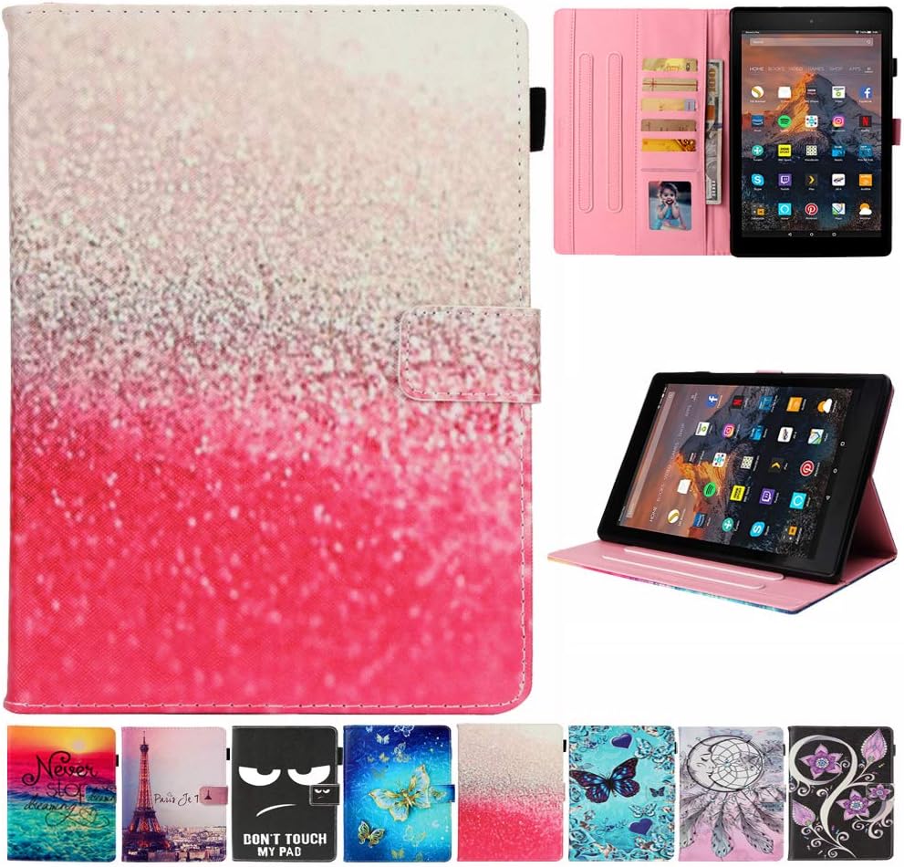 Folio Case for Kindle fire HD 10, JZCreater Slim Leather Standing Case Cover with Auto Wake/Sleep for All-New Kindle Fire HD 10.1" Tablet (7th Generation, 2017 Release), Sandy Beach