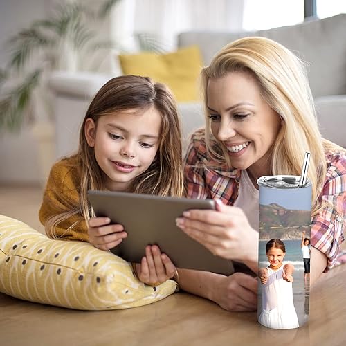 Miniatura 8 de DS Paquete de 10 vasos de sublimación de 20 onzas de acero inoxidable delgado aislado recto para sublimación en blanco con popote, tapa, cepillo y