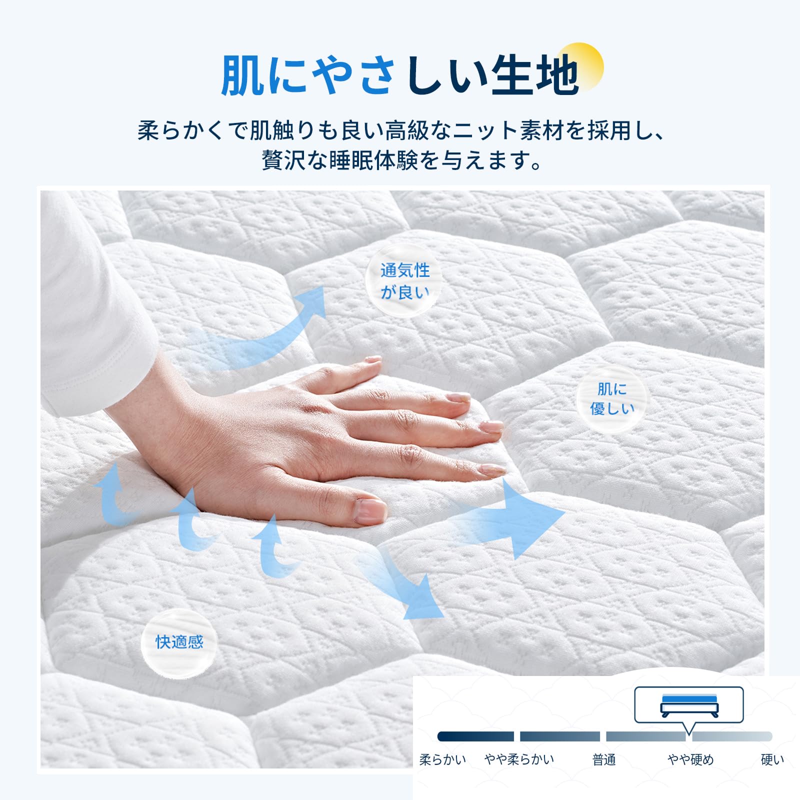 Amazon.co.jp: Avenco マットレス ダブル 高反発 厚さ20cm やや硬め