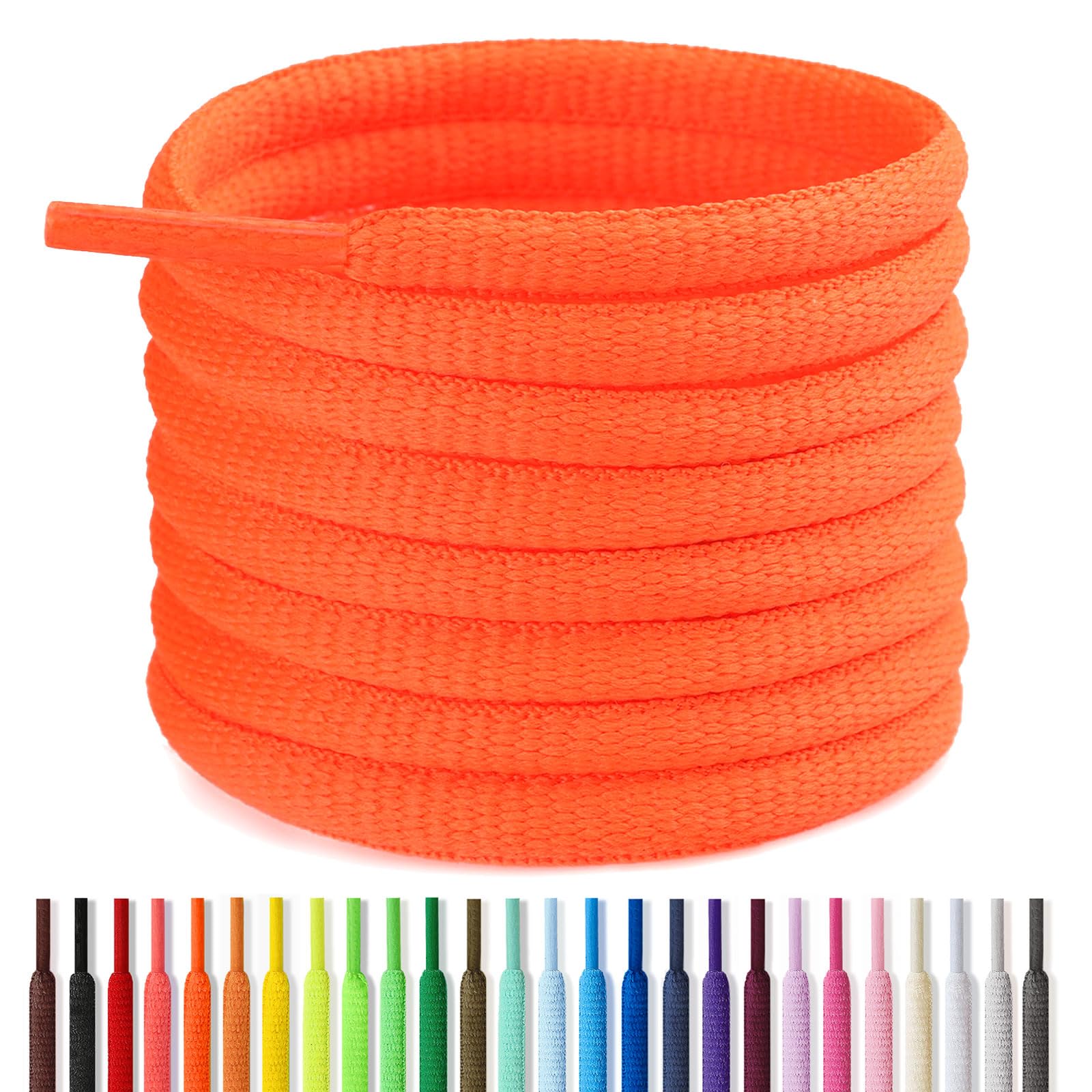 Handshop 1/4" Oval Athletic Shoelaces in 34 Colors Half Round Shoe Laces