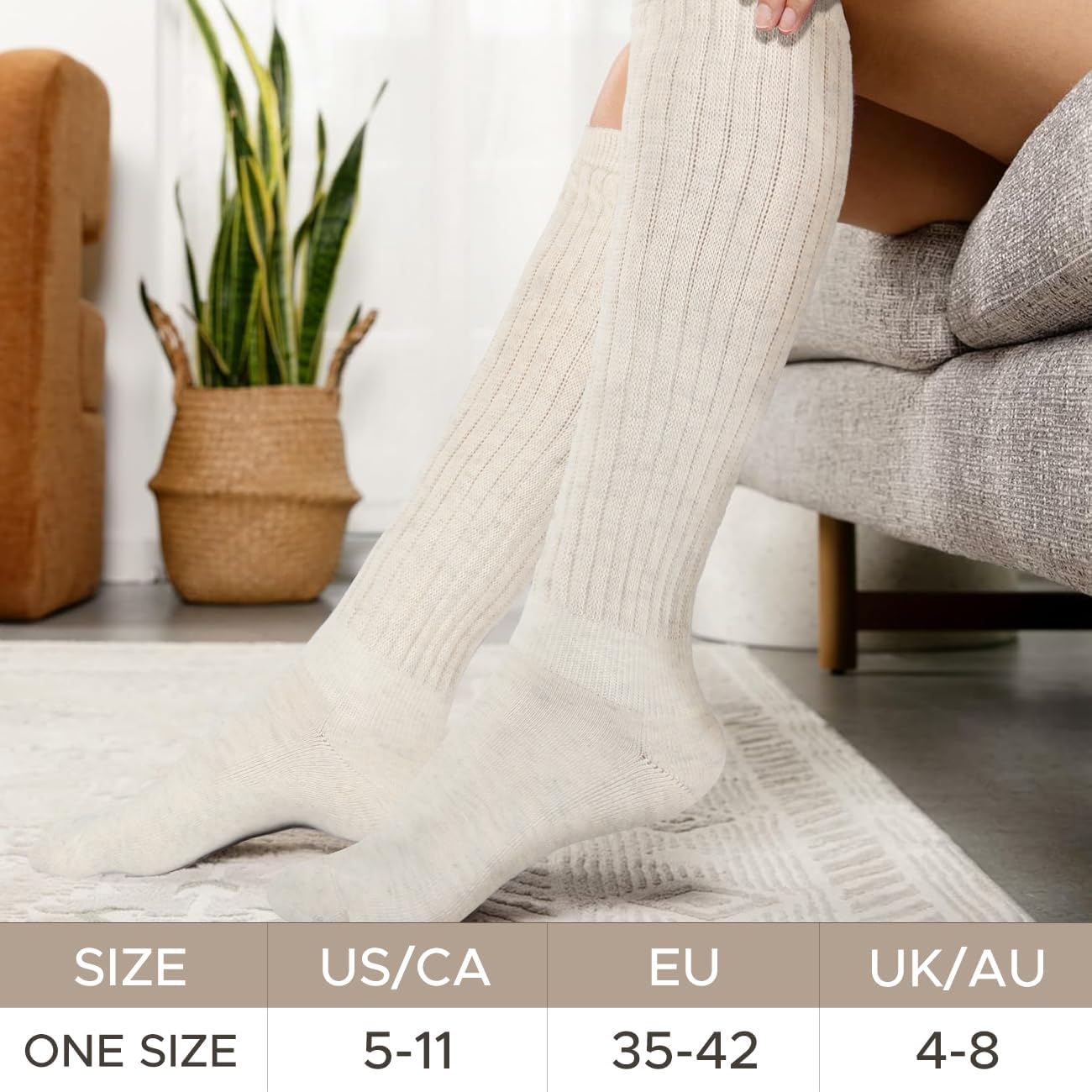 Slouchy Socks Women Slouch Knee High Boot Long Tube Socks 3 Pairs - Image 6